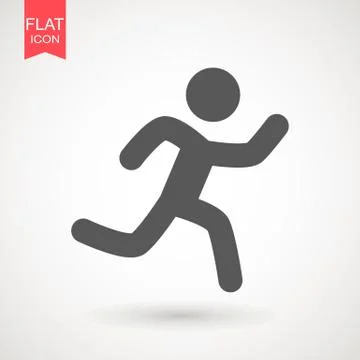 Running Man vector icon. Runner stick figure icon. Vector illustration. Illus Stock Illustration