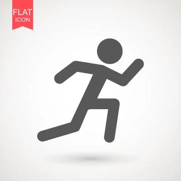 Running Man vector icon. Runner stick figure icon. Vector illustration. Illus Stock Illustration