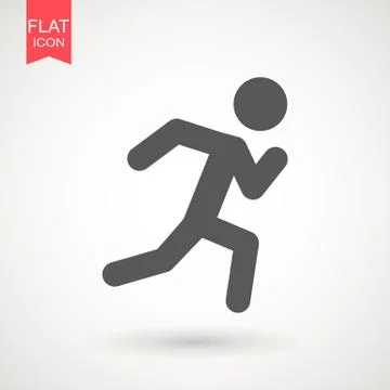 Running Man vector icon. Runner stick figure icon. Vector illustration. Illus Stock Illustration