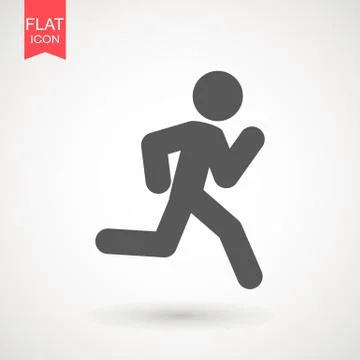 Running Man vector icon. Runner stick figure icon. Vector illustration. Illus Stock Illustration
