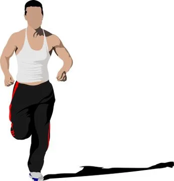 The running man. Vector illustration Stock Illustration