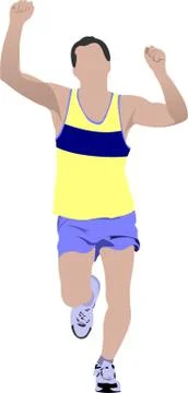 The running man. Vector illustration Stock Illustration