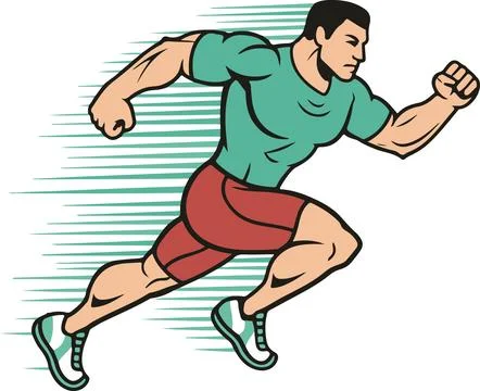 Running man, very minimal simple vector illustration Stock Illustration