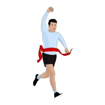 Running man winning competition vector illustration Stock Illustration
