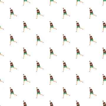 Running man workout exercise seamless pattern background Stock Illustration