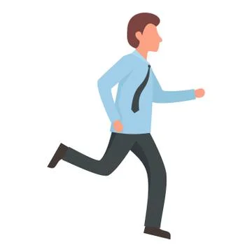 Running manager icon, flat style Stock Illustration