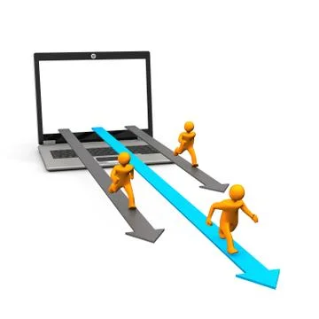 Running Manikins Arrows Notebook Stock Illustration