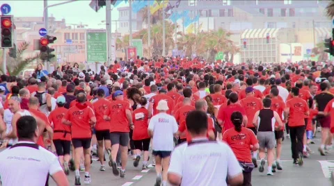 Running marathon 10 Stock Footage 692888