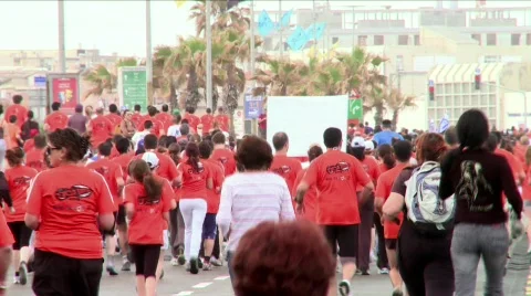 Running marathon 11 Stock Footage 692307
