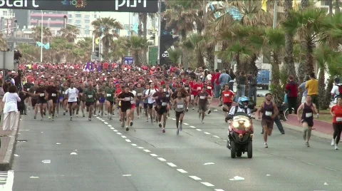 Running marathon 2 Stock Footage 690483