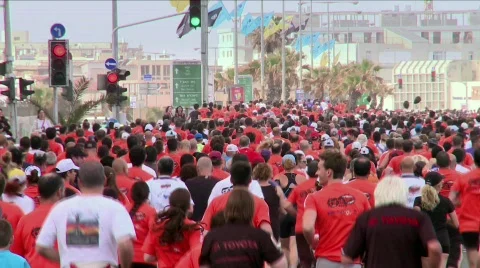 Running marathon 5 Stock Footage 690036