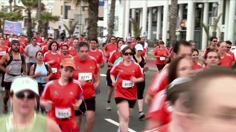Running marathon 7 Stock Footage 691788