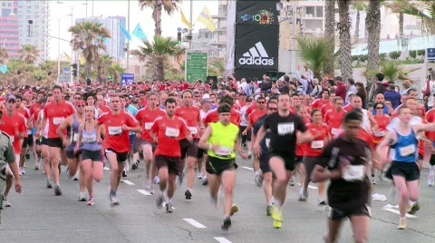 Running marathon 9 Stock Footage 693210