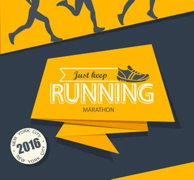 Running marathon and jogging. Illustrazione stock