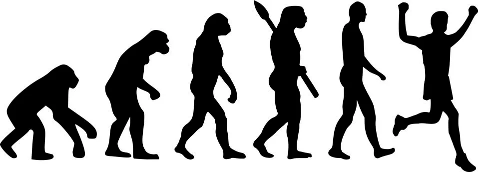 Running Marathon Evolution Stock Illustration