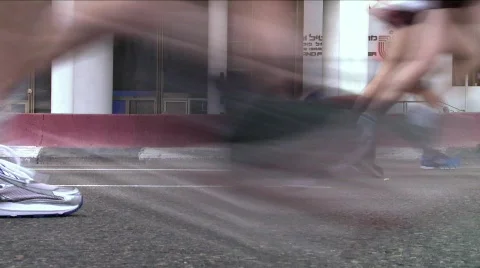 Running marathon  Stock Footage 690820