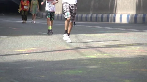 Running In Marathon Stock-Footage 74597978