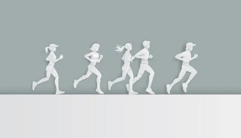 Running marathon Stock Illustration