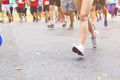 Running Marathon Stock Photos