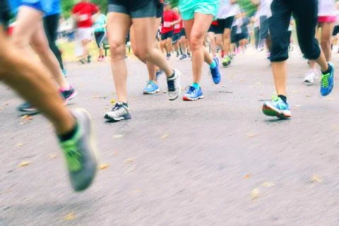 Running Marathon Stock Photos