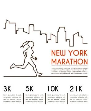 Running marathon poster design. Stock Illustration