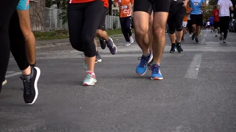 Running Marathon Runners - 1 Stock Footage 80878319