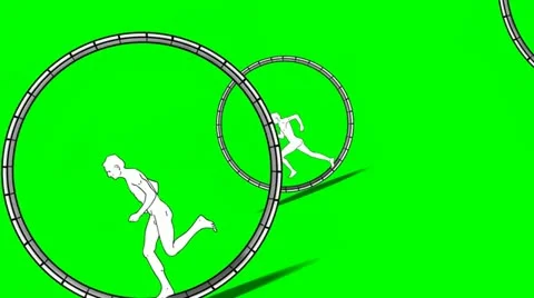 RUNNING MEN in Hamster wheel Video stock 19651984