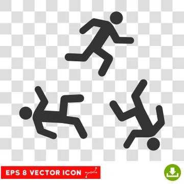 Running Men Round Vector Eps Icon イラスト素材