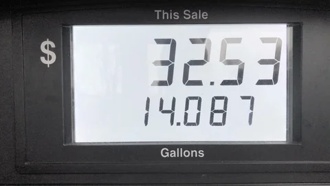 The running meter of a gas pump during a fill up. Stock Footage 120154602