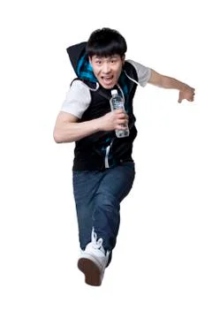Running Mid-Air Stock Photos