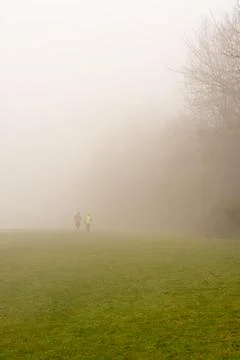 Running in the mist Stock Photos