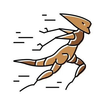 Running monster color icon vector illustration 스톡 일러스트