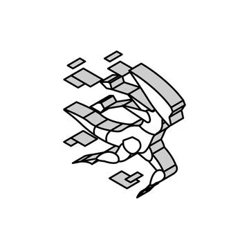 Running monster isometric icon vector illustration Illustrazione stock