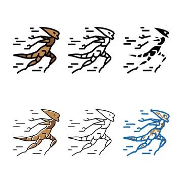 Running monster multistyle color icon vector Stock Illustration