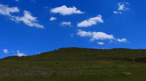 Running in the Mountains Stock Footage 1032654