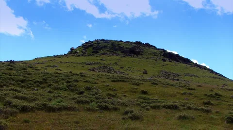 Running up to the mountains. Stock Footage 1032963