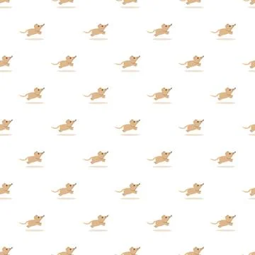 Running mouse seamless pattern creating animal background Stock Illustration