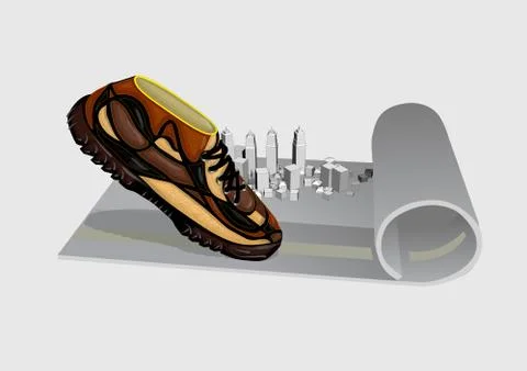 Running multicolor shoes Stock Illustration