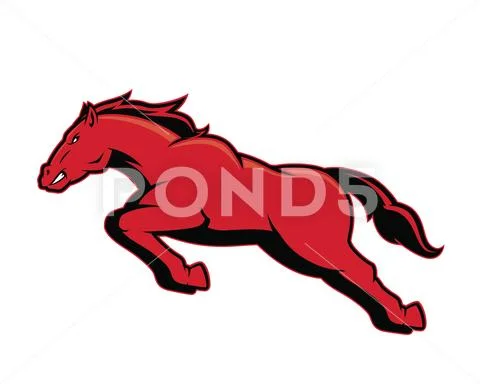 Running mustang horse Stock Illustration
