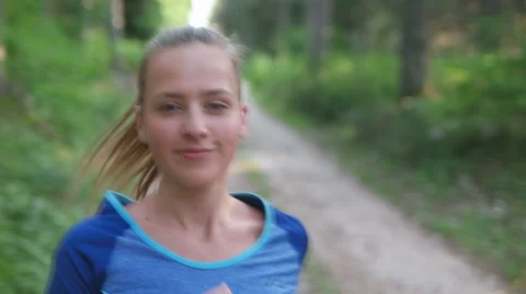 Running in the nature Stock Footage 53616296