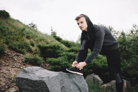 Running in nature Stock Photos