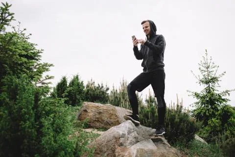 Running in nature Foto stock