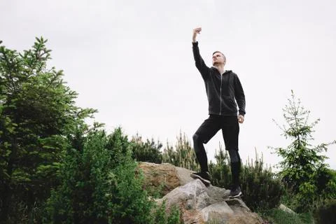 Running in nature Stock Photos