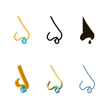 Running nose icon vector outline clean Stock Illustration