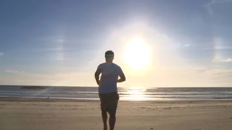 Running Out to Catch Some Rays Stock Footage 38837500