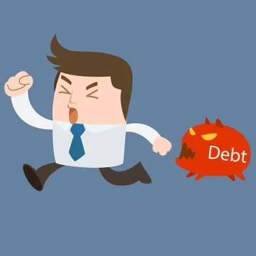 Running out of dept Stock Illustration