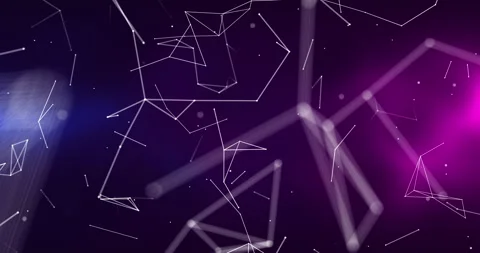 Running over the evolving interweaving of dots and lines on a movable two-to Stock Footage 264116133