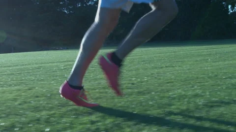 Running over a soccer field Видео 68177739