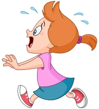 Running panic girl Stock Illustration