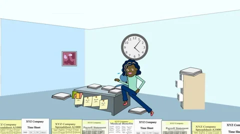 Running the Paperwork Treadmill (Paperwork):  Looping Video stock 46048227